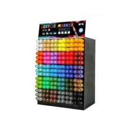 Display marker cu vopsea acrilica, varf rotund 2 mm, 30 de culori, 180 buc/set, M&G