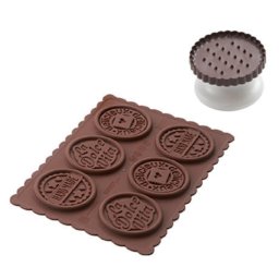 Biscuiti - Decupator Rotund Festonat O5.7 x H 0.5 cm, Forma Silicon Dolce Vita, 6 cavitati (CKC05)