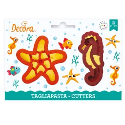 Creaturi Marine - Decupatoare Plastic O 7.7 si 8.7 x H 2.2 cm, Set 2 Buc