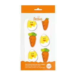 Decor Zahar - Figurine Paste, Puisori si Morcovi O 5 cm, 6 buc