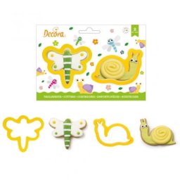 Libelula si Melc - Decupatoare Plastic O 9 x H 2.2 cm, Set 2 Buc