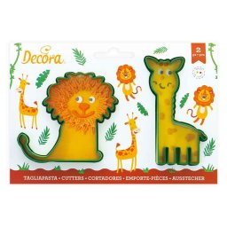 Girafa si Leu - Decupatoare Plastic O 8 si 9.5 x H 2.2 cm, 2 Buc