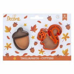Veverita, Ghinda - Decupatoare Plastic 6.8 x 6.5 si 6 x 4.3 x H 2.2 cm, 2 Buc
