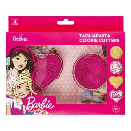 Decupator + Marcator Plastic Barbie Rotund, Inima 7 x 6.5 x H 2.2 cm, Set 4 buc