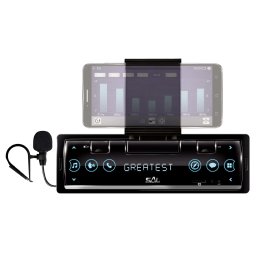 Player auto vb 8000, 4 x 45 W, 12 V, 1 DIN, Bluetooth, USB, MicroSD card reader, RCA, Suport telefon integrat + Aplicatie iOS / Android, Butoane tactile, Afisaj matriceal cu 7 culori