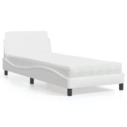Pat cu saltea, alb, 90x190 cm, piele ecologica GartenMobel Dekor