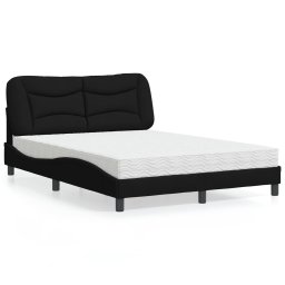 Pat cu saltea, negru, 120x200 cm, textil GartenMobel Dekor