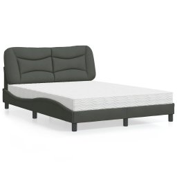 Pat cu saltea, gri închis, 140x190 cm, textil GartenMobel Dekor