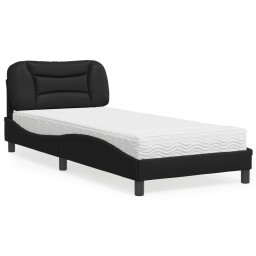 Pa cu saltea, negru, 90x190 cm, piele ecologica GartenMobel Dekor