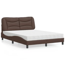 Pat cu saltea, maro, 120x200 cm, piele ecologica GartenMobel Dekor