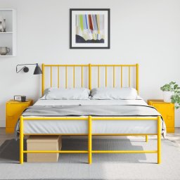 Noptiere, 2 buc., galben mustar, 34,5x39x44 cm, otel GartenMobel Dekor