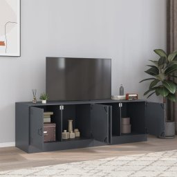 Comoda TV, 2 buc., antracit, 67x39x44 cm, otel GartenMobel Dekor