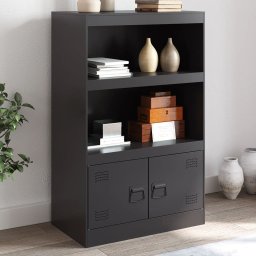 Servanta, negru, 67x39x107 cm, otel GartenMobel Dekor