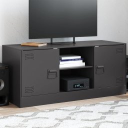 Comoda TV, negru, 99x39x44 cm, otel GartenMobel Dekor