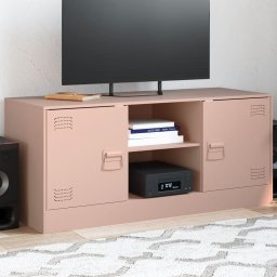 Comoda TV, roz, 99x39x44 cm, otel GartenMobel Dekor