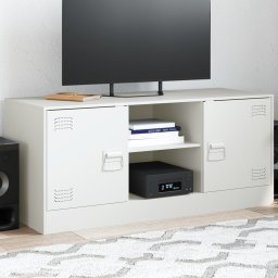 Comoda TV, alb, 99x39x44 cm, otel GartenMobel Dekor