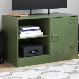 Comoda TV, verde masliniu, 67x39x44 cm, otel GartenMobel Dekor