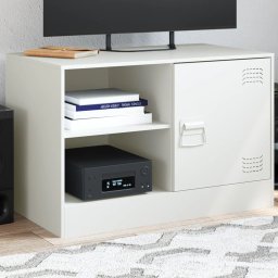 Comoda TV, alb, 67x39x44 cm, otel GartenMobel Dekor