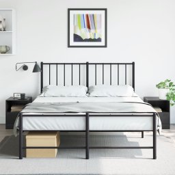 Noptiere, 2 buc., negru, 34,5x39x44 cm, otel GartenMobel Dekor