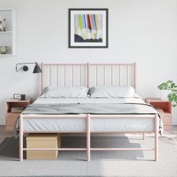 Noptiere, 2 buc., roz, 34,5x39x44 cm, otel GartenMobel Dekor