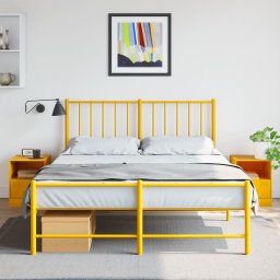 Noptiere, 2 buc., galben mustar, 34,5x39x44 cm, otel GartenMobel Dekor