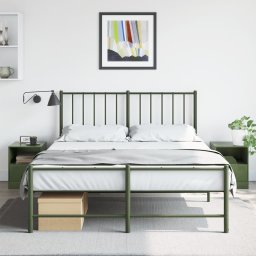 Noptiere, 2 buc., verde olive, 34,5x39x44 cm, otel GartenMobel Dekor