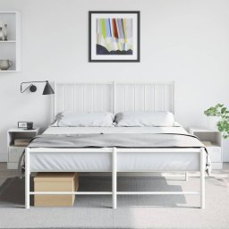 Noptiere, 2 buc., alb, 34,5x39x44 cm, otel GartenMobel Dekor