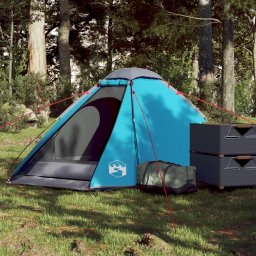 Cort de camping cupola pentru 2 persoane, albastru, impermeabil GartenMobel Dekor