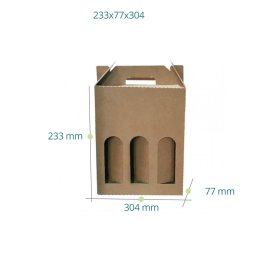 Cutii cadou din carton Kraft pentru 3 sticle de vin