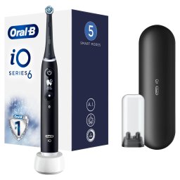 Periuta de dinti electrica Oral-B iO6, control magnetic iO, senzor de presiune, display OLED, Negru