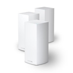 Set 3 Sisteme Wi-Fi Mesh Linksys Velop, AX4200, Tri-Band, Wi-Fi 6, USB 3.0 Port, OFDMA, MU-MIMO, Intelligent Mesh™ Technology, Easily Expandable and Seamless, Dynamic Backhaul, Alb