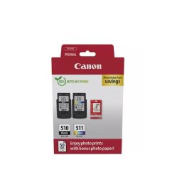 Pachet cartuse cerneala Canon Photo Value Pack 2970B017AA, PG-510 Negru, CL-511 Color + 50 Coli foto 10x15 cm