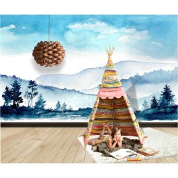 Fototapet Watercolor Panorama - 350 x 250 cm