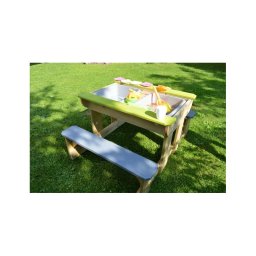 Masa de picnic senzoriala t2 deluxe cu bancute si loc pentru nisip si apa, wendi toys