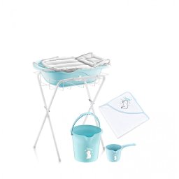 Set de baie complet pentru bebelusi cu 6 piese, babyjem (culoare: bleu)
