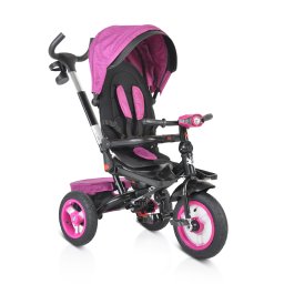 Tricicleta byox jockey cu sezut reversibil, pozitie de somn, muzica si lumini - purple