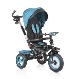 Tricicleta byox jockey cu sezut reversibil, pozitie de somn, muzica si lumini - turquoise