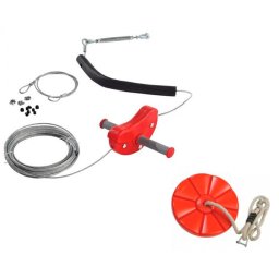 Set tiroliana copii rosie 30 m + leagan bonus