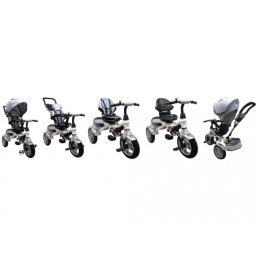 Tricicleta cu pedale 3 in 1 r-sport t3 - gri