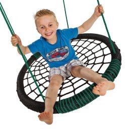Leagan tip cuib plasa oval negru/verde