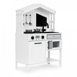 Bucatarie din lemn cu accesorii ecotoys plk563 - alb