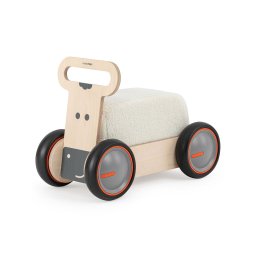 Jucarie din lemn 3 in 1 vacuta driveme soft: masinuta ride-on, premergator si carucior de jucarii mamatoyz