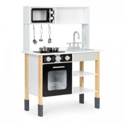 Bucatarie din lemn cu accesorii si led-uri ecotoys plk560