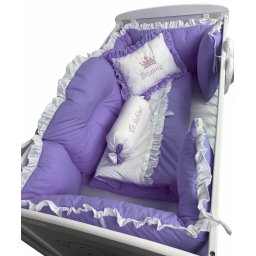 Lenjerie de pat bebelusi 120x60 cm 8 piese deseda regal violet