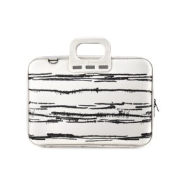 Geanta lux business laptop 15,6 Bombata Black&White-Alb