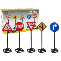Set semne de circulatie, de jucarie pentru copii, 82 cm, leantoys, 9402