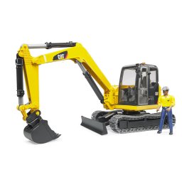 Bruder - mini excavator cat cu muncitor