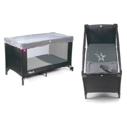 Set Superstar antracit pentru patut de calatorie 60x120cm