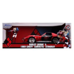 Masinuta din metal harley quinn 1969 chevy corvette scara 1:24