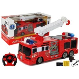 Camion de pompieri rosu, masinuta rc , cu telecomanda 28m, leantoys, 7221